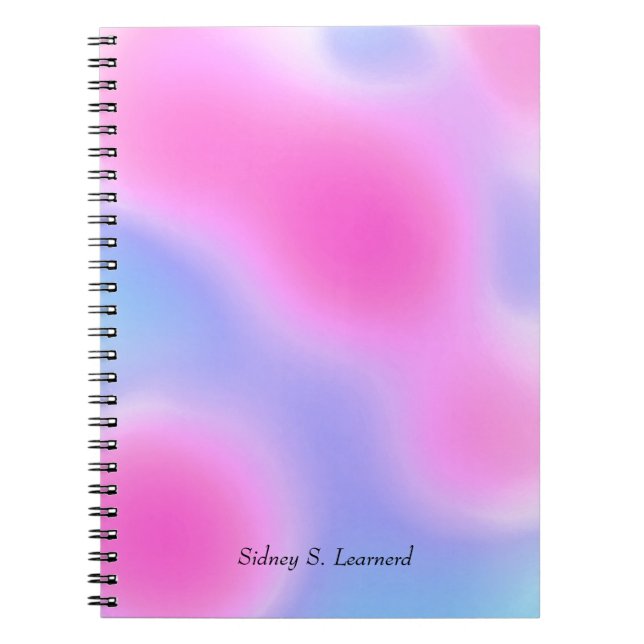 Caderno Espiral Moderno Abstrato Rosa e Roxo (Frente)