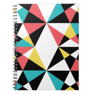 Caderno Espiral Moderno, colorido, divertido, tendências, padrão g