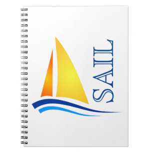 Caderno Espiral Moderno de vela náutica
