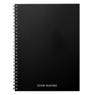 Caderno Espiral Moderno e minimalista preto sólido