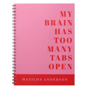 Caderno Espiral Moderno e mínimo engraçado, diário de tipografia r