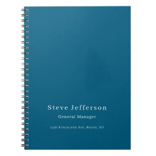 Caderno Espiral Moderno Elegante Minimalista Simples Azul