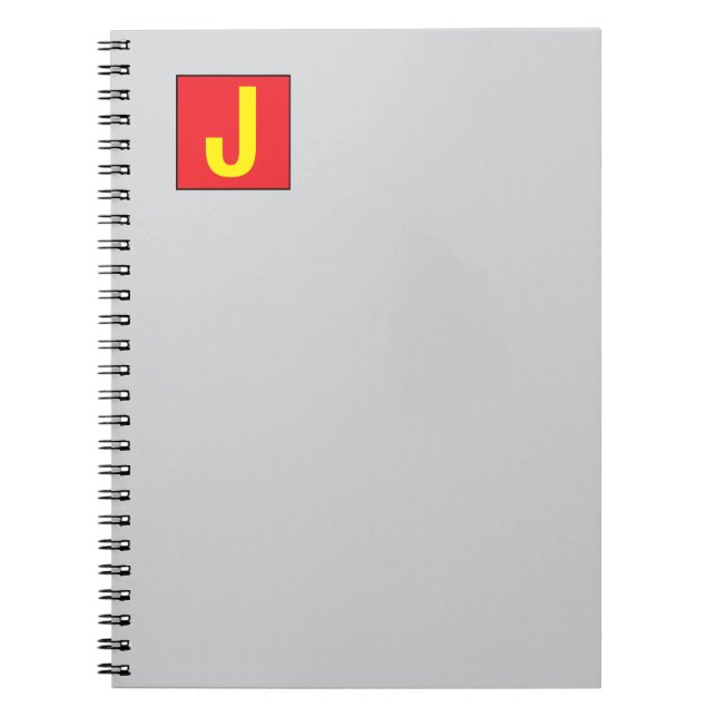 Caderno Espiral Moderno Elegante Monograma Profissional Vermelho A (Frente)