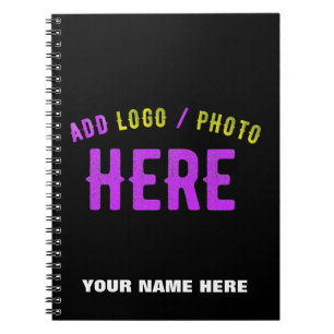 CADERNO ESPIRAL MODERNO ESTILOSO PERSONALIZÁVEL PRETO VERIFICADO M