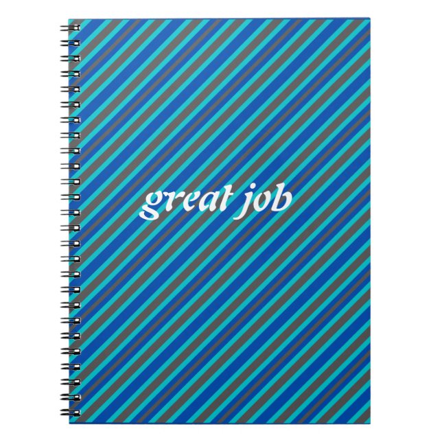Caderno Espiral  Moderno Listrado Azul  (Frente)