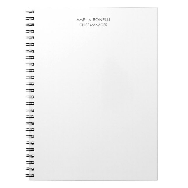Caderno Espiral Moderno Minimalista Profissional Simples (Frente)