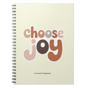 Caderno Espiral Moderno Retro Escolha Alegria Afirmação Positiva