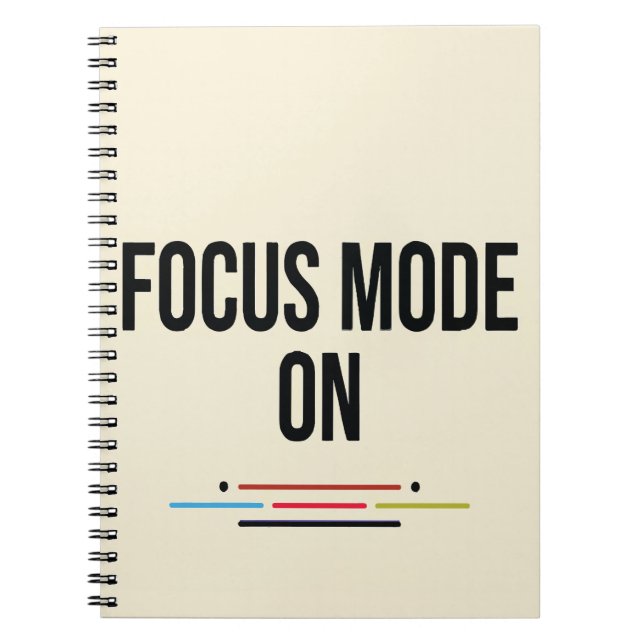 Caderno Espiral Modo Foco ATIVADO. (Frente)