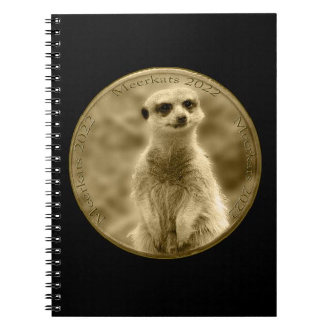 Caderno Espiral Moedas do ouro Meerkat 2022, Notebook (Frente)
