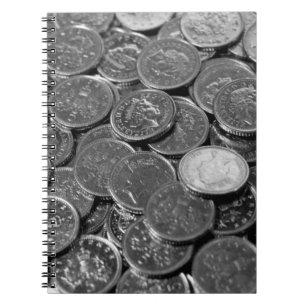 Caderno Espiral Moedas em peça de 5 pence no Reino Unido