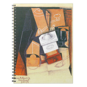 Caderno Espiral Moedor de Café de Juan Gris, Arte Cubista Vintage