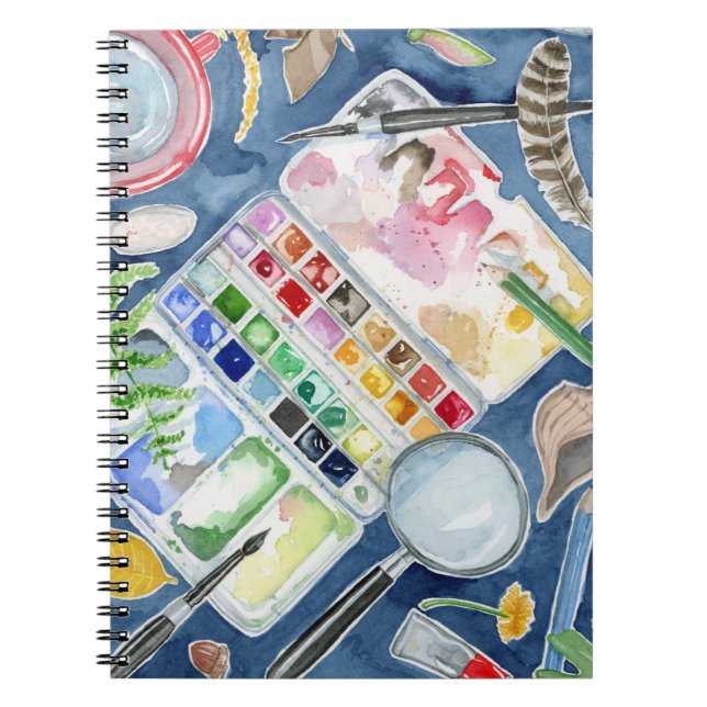 Caderno Espiral moente de natureza aquática (Frente)