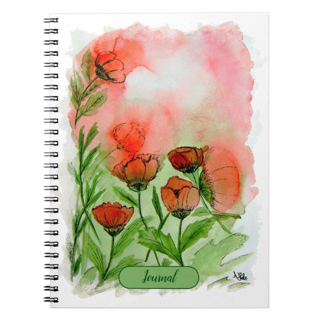 Caderno Espiral Mohnblumen Aquarell - (Frente)
