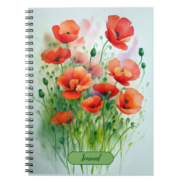 Caderno Espiral Mohnblumenwiese, Aquarell -   (Frente)