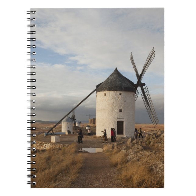 Caderno Espiral Moinhos de vento Antique La Mancha, com visitantes (Frente)