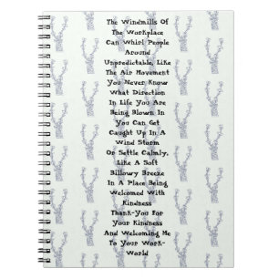 Caderno Espiral Moinhos De Vento Do Local De Trabalho