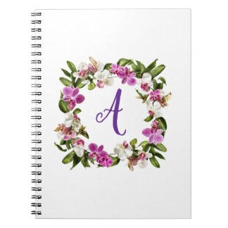 CADERNO ESPIRAL MOLDE FLORAL DE ORQUÍDEA