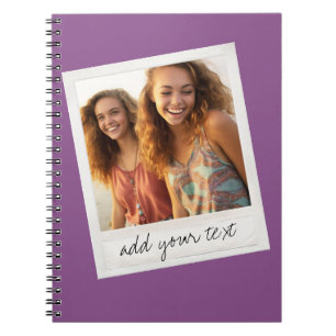 Caderno Espiral Moldura Antiga Foto Personalizada Roxa