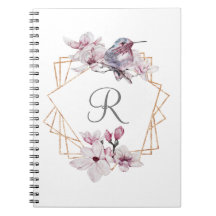 Moldura Dourada de Magnólias Brancas Rosa Monogram