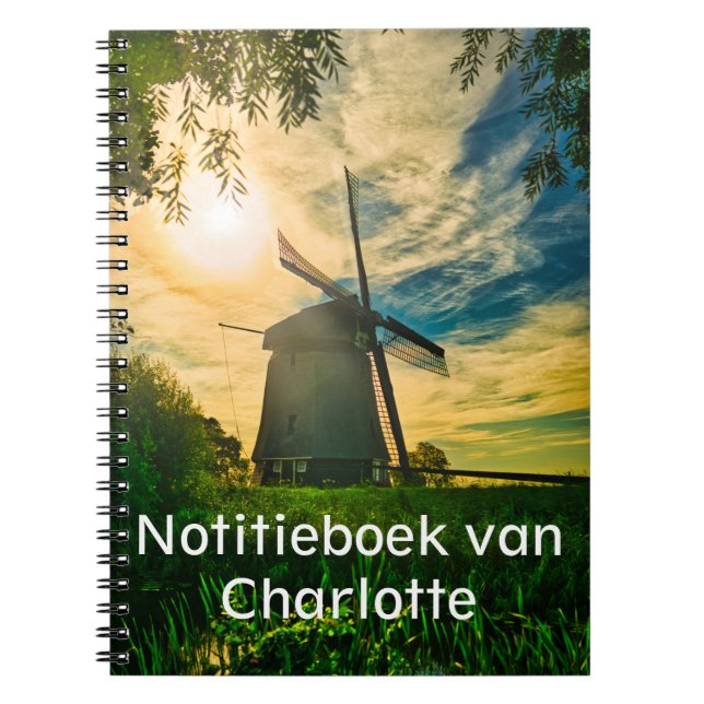 Caderno Espiral Molen gouden uur Notitieboek (Frente)