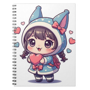 Caderno Espiral Moletom Blue Heart Chic