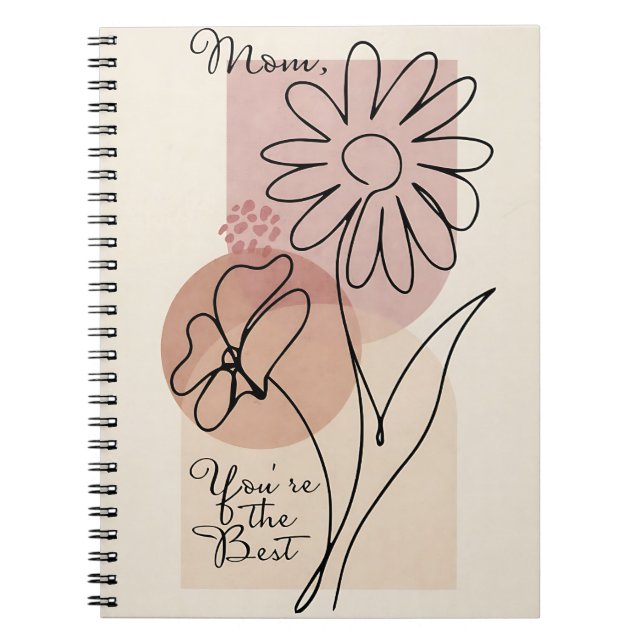 Caderno Espiral Mom, You’re the Best | Floral Line (Frente)