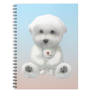 Caderno Espiral Momento Aconchegante: Bichon Frise Sorridente Abra