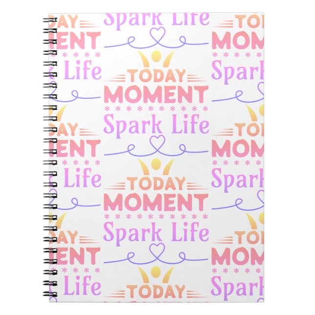 Caderno Espiral Momento Atual, Saco de Tote Life Spark (Frente)