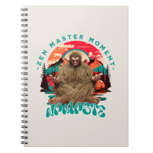 Caderno Espiral Momento do Mestre Zen Bigfoot Arte Retro de Medita