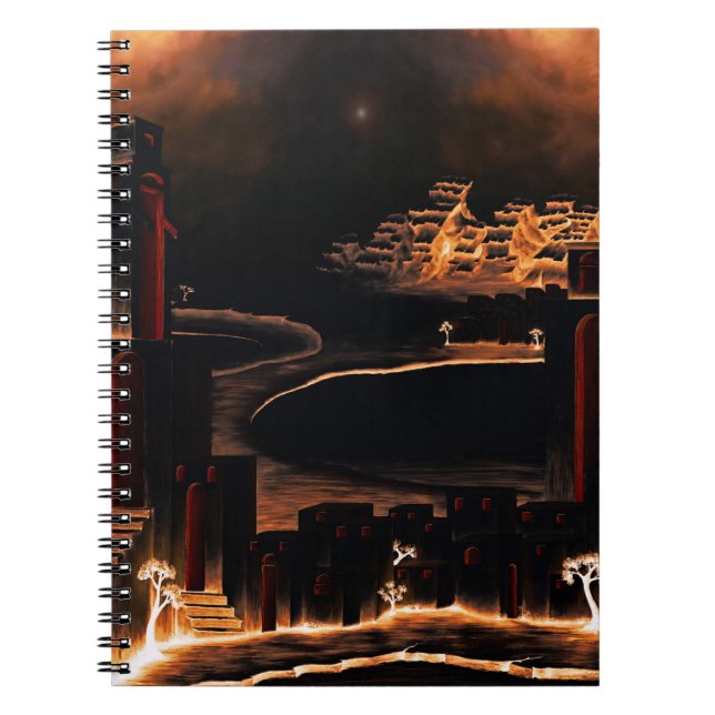 Caderno Espiral "Momentos Depois" - misteriosa arte enigmática. (Frente)