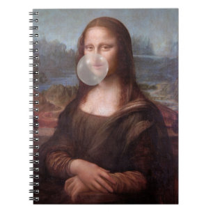 Caderno Espiral Mona Lisa a soprar o chiclete da cinza
