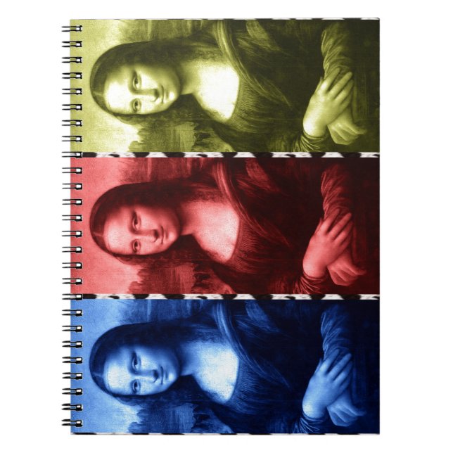 Caderno Espiral Mona Lisa Animal Imprime Cores Primárias (Frente)