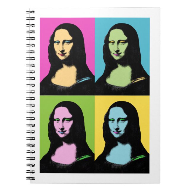 Caderno Espiral Mona Lisa - Estilo de Arte Pop (Frente)
