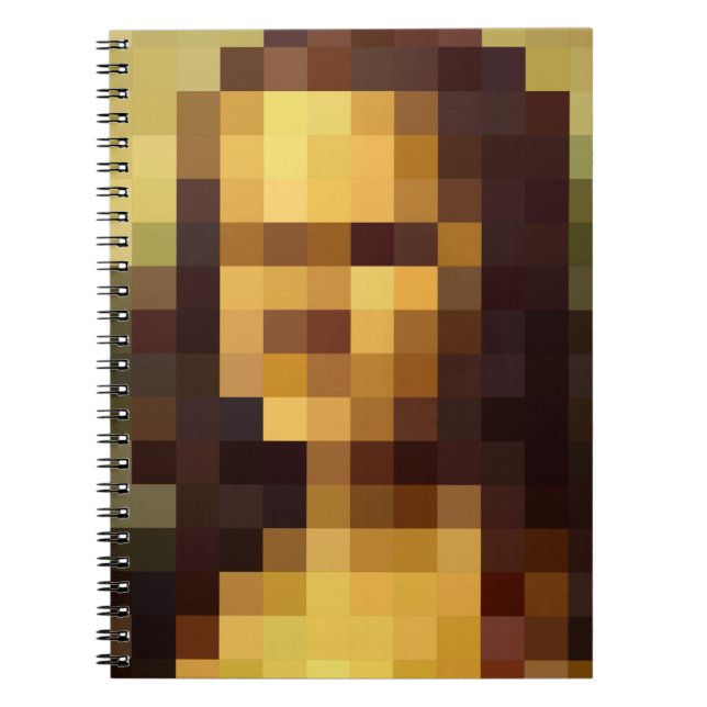 Caderno Espiral Mona Lisa pixel art Leonardo da Vinci, La Gioconda (Frente)