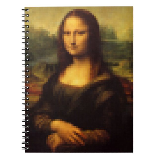Caderno Espiral Mona Lisa Pixelada (Frente)