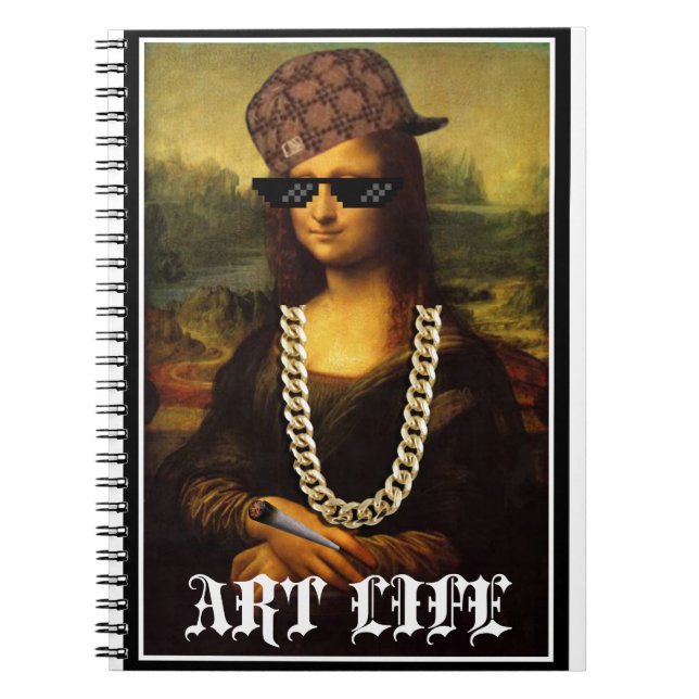 Caderno Espiral Mona Lisa Thug Life Art Life (Frente)