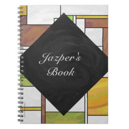 Caderno Espiral Mondrian Brown Yellow Impressão