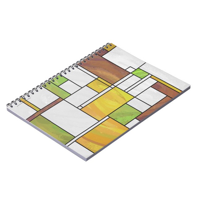 Caderno Espiral Mondrian Brown Yellow Impressão (Left Side)