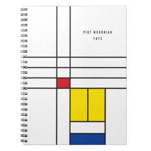 Caderno Espiral Mondrian II Design de Arte Moderna Minimalista De 