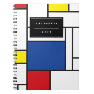 Caderno Espiral Mondrian Minimalist Geometric De Stijl Modern Art