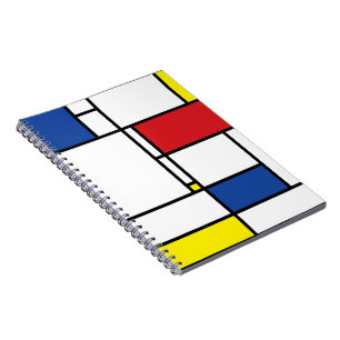 Caderno Espiral Mondrian Minimalist Geométrico De Stijl Modern Art