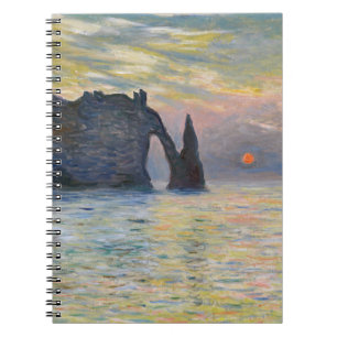 Caderno Espiral Monet - Manneport, Cliff em Etretat, Sunset