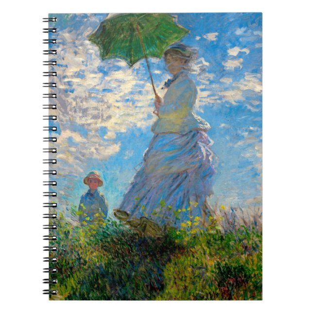 Caderno Espiral Monet Mulher Guarda-Sol Impressionismo (Frente)