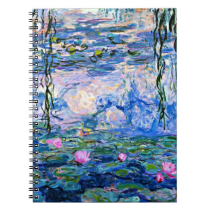 Caderno Espiral Monet - Nenúfares, 1919, rosa,