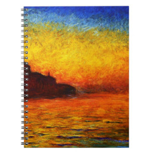 Caderno Espiral Monet-Por do sol de Claude em Veneza