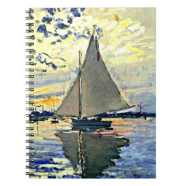 Caderno Espiral Monet - Sailboat at le Petit Gennevilliers (Frente)