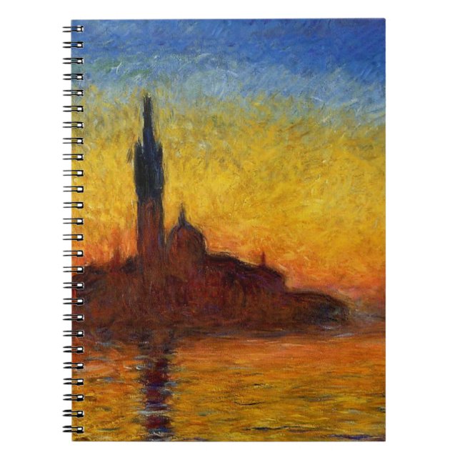 Caderno Espiral Monet Sunset Veneza Impressionismo Colorido Arte (Frente)