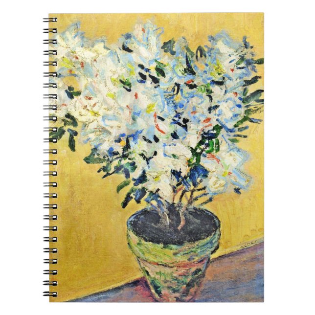Caderno Espiral Monet - White Azaleas in a Pot,  (Frente)