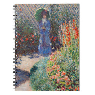 Caderno Espiral Monet Woman com Parasol no Notebook Garden Spiral