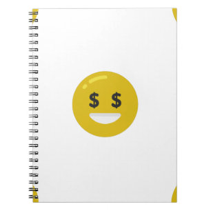 Caderno Espiral money eye emoji